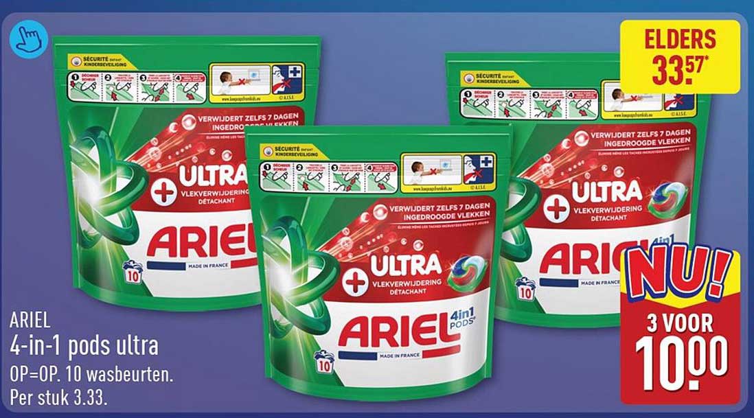 ARIEL 4-in-1 pods ultra 3 voor 10.00