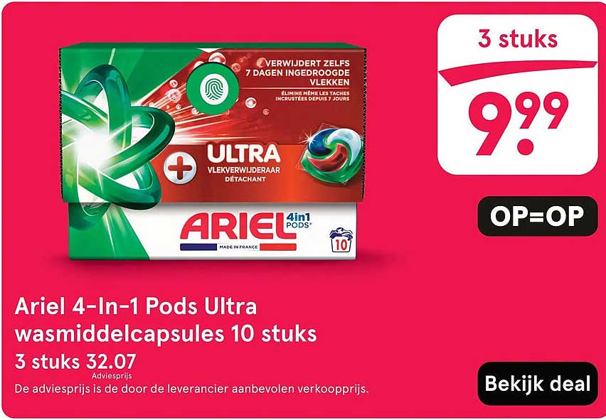 Ariel 4-In-1 Pods Ultra wasmiddelcapsules 10 stuks