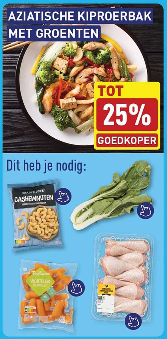 ASIATISCHE KIPROERBAK MET GROENTEN TOT 25% GOEDKOPER