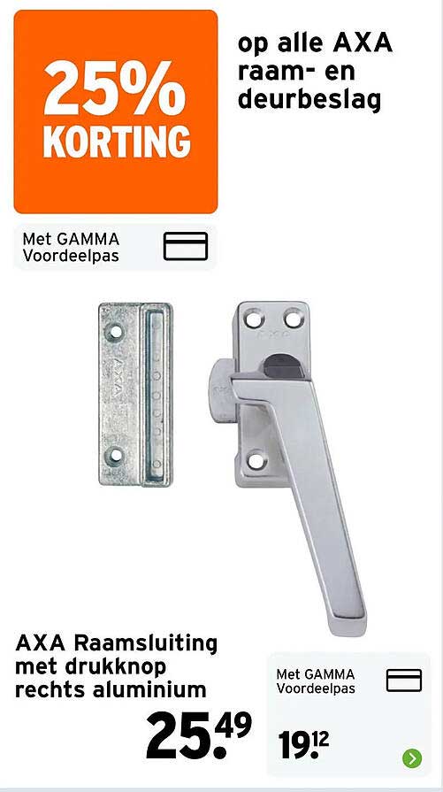 AXA Raamsluiting met drukknop rechts aluminium