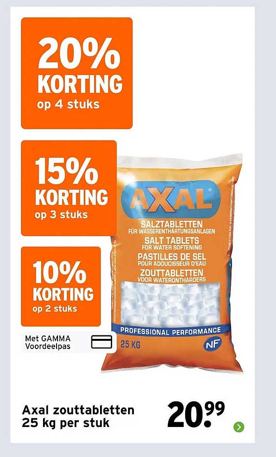 Axal zouttabletten 25 kg per stuk
