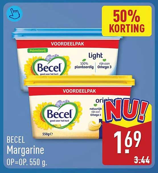 Becel Margarine OP=OP. 550 g. 50% KORTING