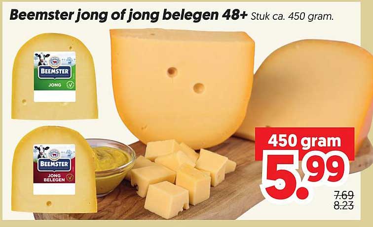 Beemster jong of jong belegen 48+ Stuk ca. 450 gram