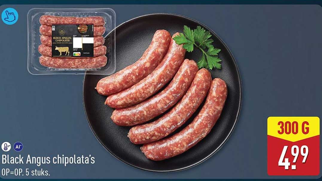 Black Angus chipolata’s 300 G