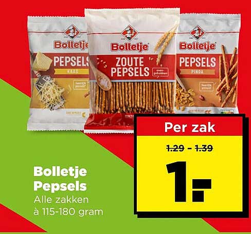 Bolletje Pepsels Alle zakken à 115-180 gram