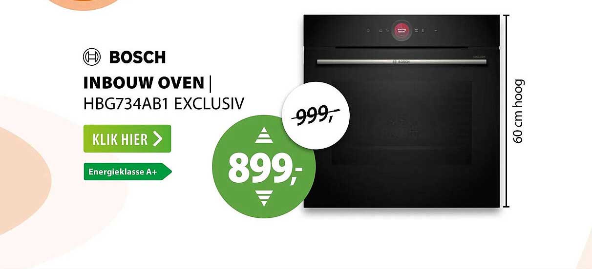 BOSCH INBOUW OVEN HBG734AB1 EXCLUSIV