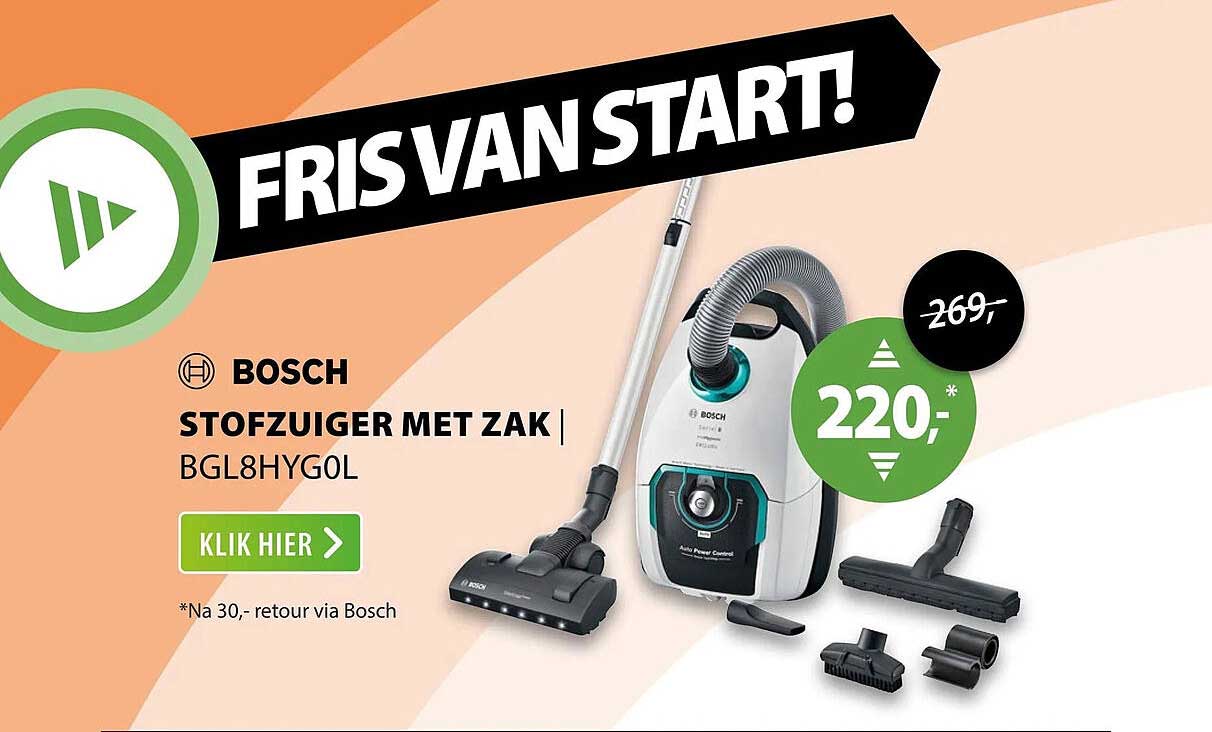 BOSCH STOFZUIGER MET ZAK BGL8HYG0L