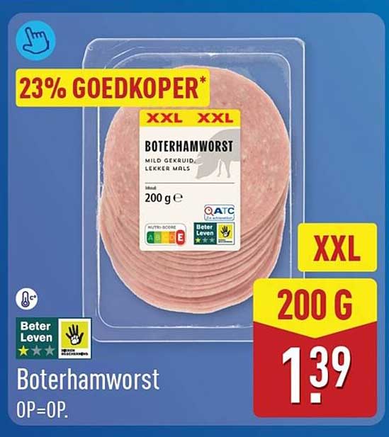Boterhamworst 23% goedkoper* XXL 200 g