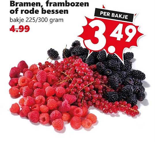 Bramen, frambozen of rode bessen