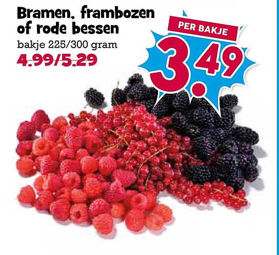 Bramen, frambozen of rode bessen