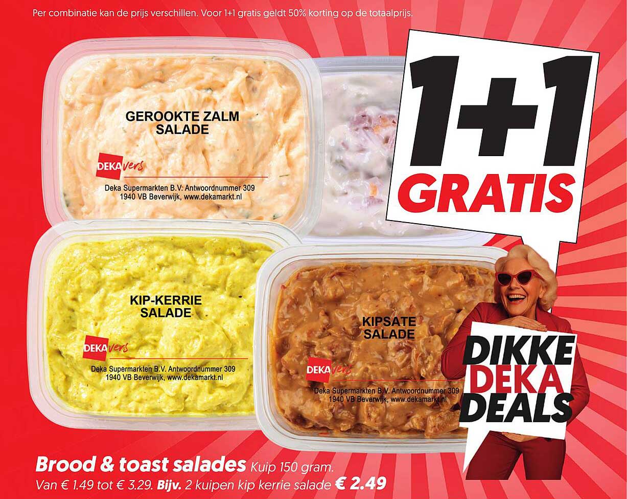 Brood & toast salades Kuip 150 gram. 1+1 GRATIS