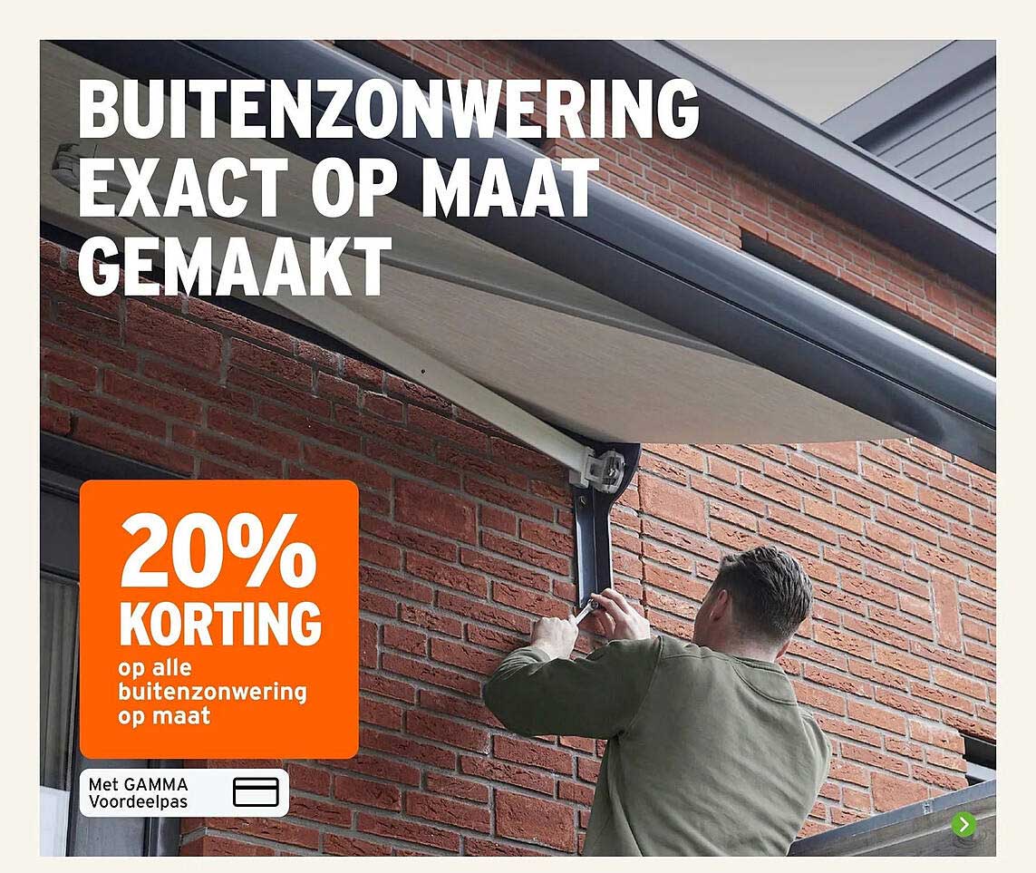 BUITENZONWERING EXACT OP MAAT GEMAAKT 20% KORTING
