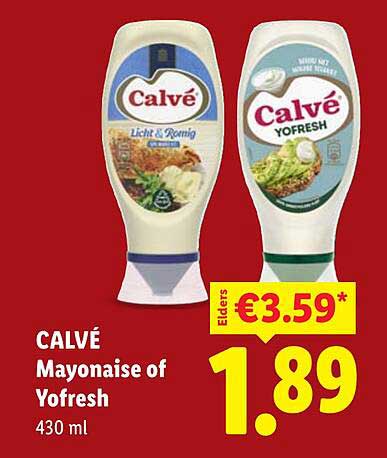 CALVÉ Mayonaise of Yofresh 430 ml