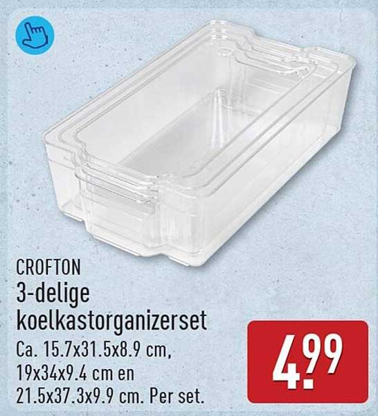CROFTON 3-delige koelkastorganizerset