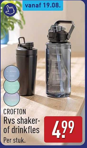 CROFTON Rvs shaker- of drinkfles Per stuk.