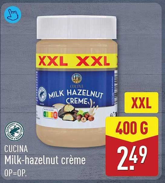 Cucina Milk-hazelnut crème XXL 400 g OP=OP
