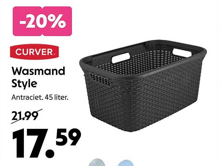 CURVER Wasmand Style Antraciet. 45 liter. -20%