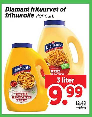 Diamant frituurvet of frituurolie Per can.