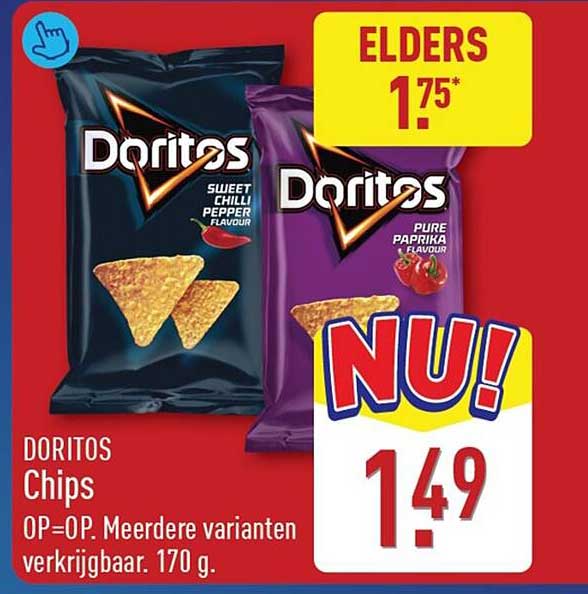 Doritos Chips OP=OP. Meerdere varianten verkrijgbaar. 170 g.
