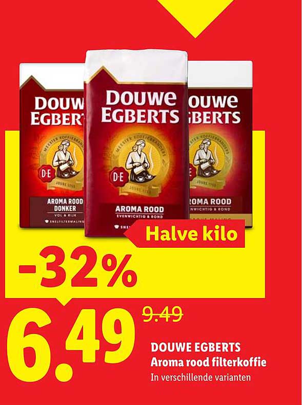 DOUWE EGBERTS Aroma rood filterkoffie Halve kilo