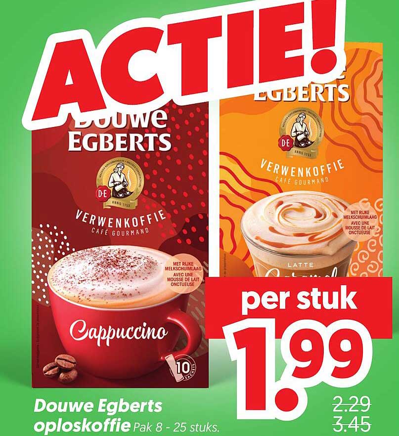 Douwe Egberts oploskoffie Pak 8 - 25 stuks.