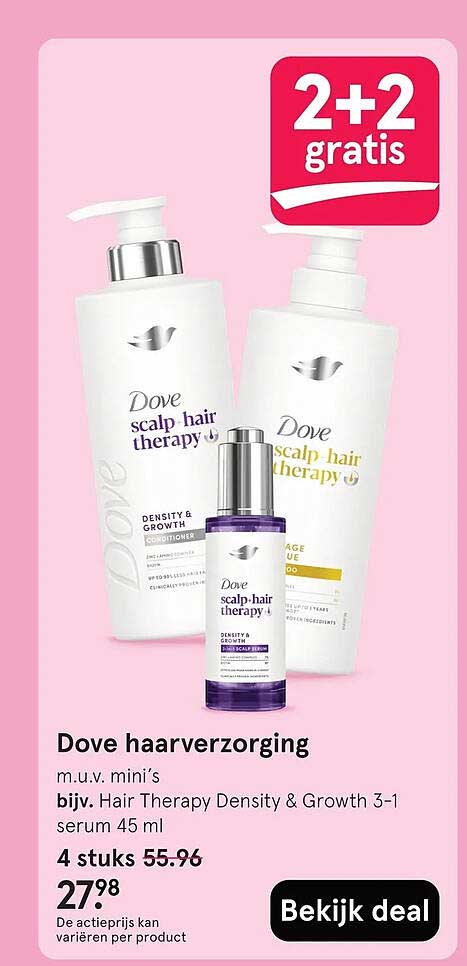 Dove haarverzorging 2+2 gratis