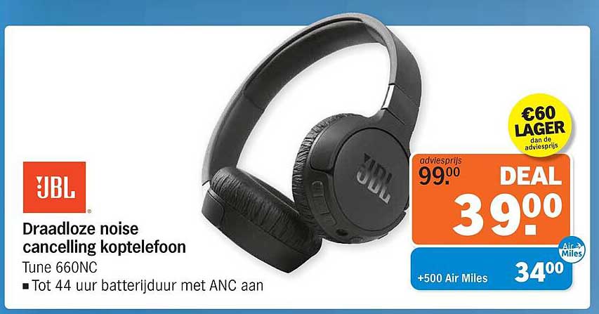 Draadloze noise cancelling koptelefoon Tune 660NC