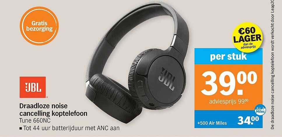 Draadloze noise cancelling koptelefoon Tune 660NC