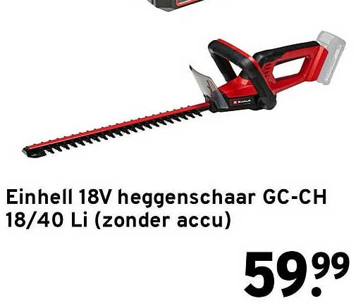 Einhell 18V heggenschaar GC-CH 18/40 Li (zonder accu)