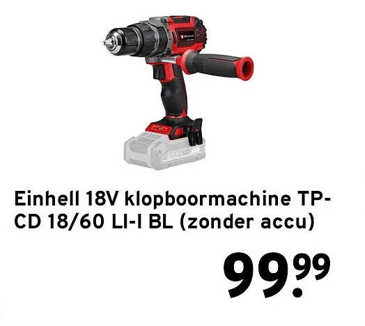 Einhell 18V klopboormachine TP-CD 18/60 LI-I BL (zonder accu)