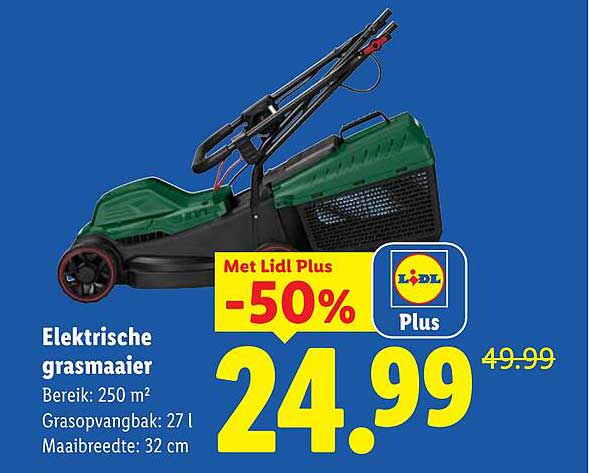 Elektrische grasmaaier Met Lidl Plus -50%