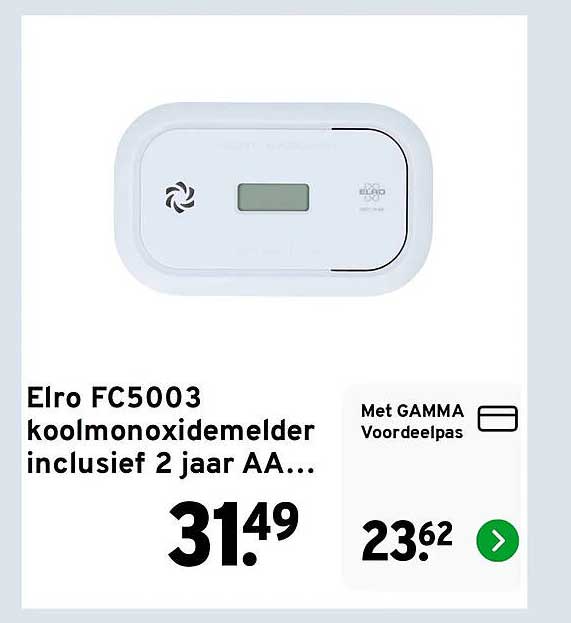 Elro FC5003 koolmonoxidemelder inclusief 2 jaar AA...