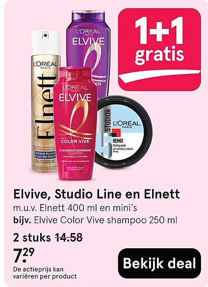 Elvive, Studio Line en Elnett 1+1 gratis