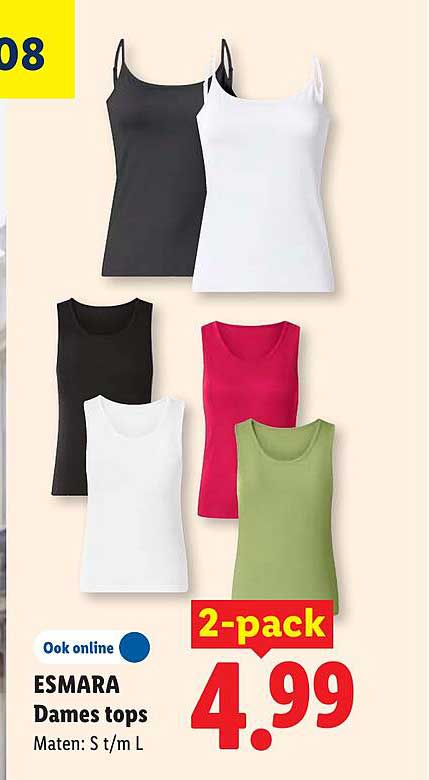 ESMARA Dames tops 2-pack
