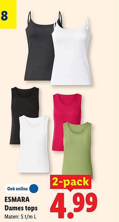 ESMARA Dames tops 2-pack