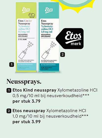 Etos Kind neusspray Xylometazoline HCl 0,5 mg/10 ml bij neusverkoudheid***