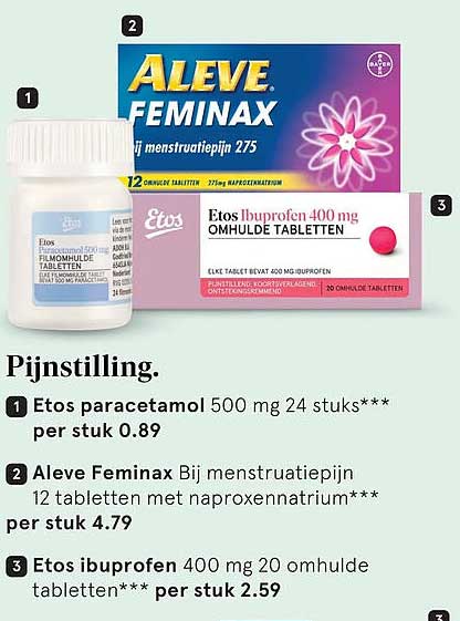 Etos paracetamol 500 mg 24 stuks per stuk 0.89