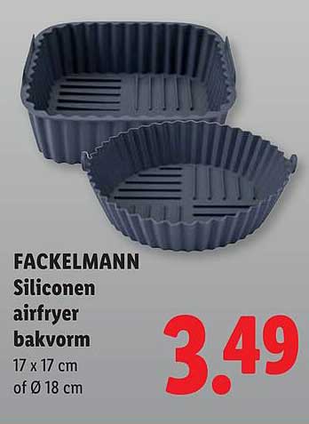 FACKELMANN Siliconen airfryer bakvorm 17 x 17 cm of Ø 18 cm