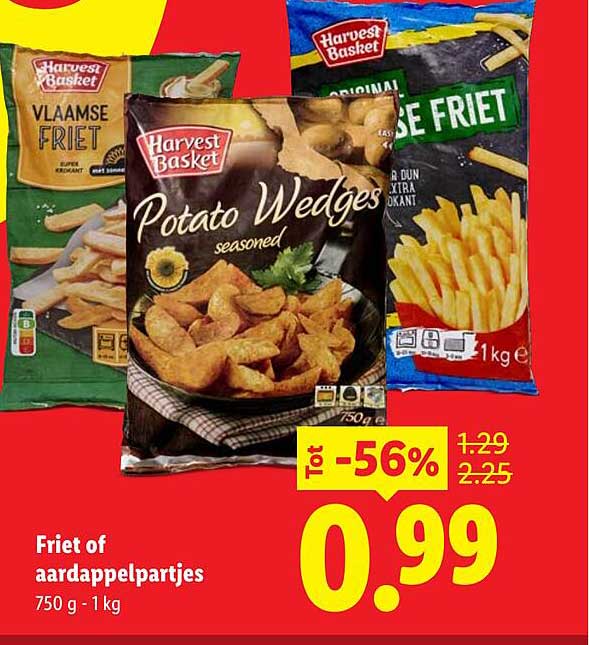 Friet of aardappelpartjes -56%
