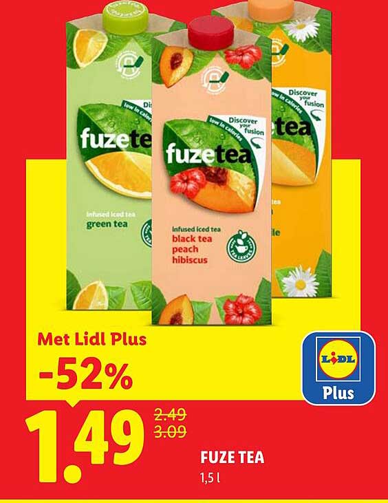 FUZE TEA 1,5 l Met Lidl Plus -52%
