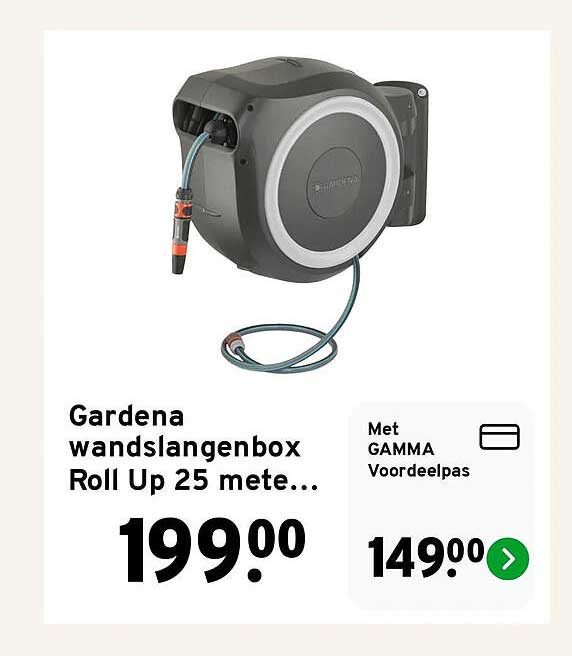 Gardena wandslangenbox Roll Up 25 mete...