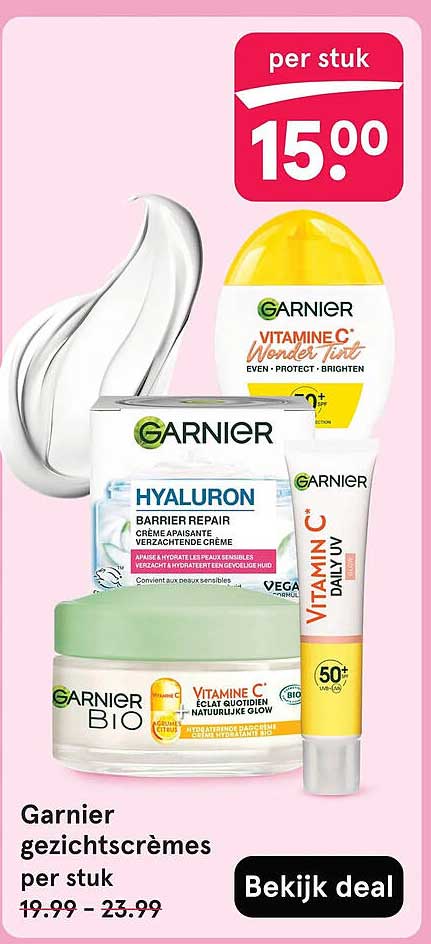 Garnier gezichtscrèmes per stuk