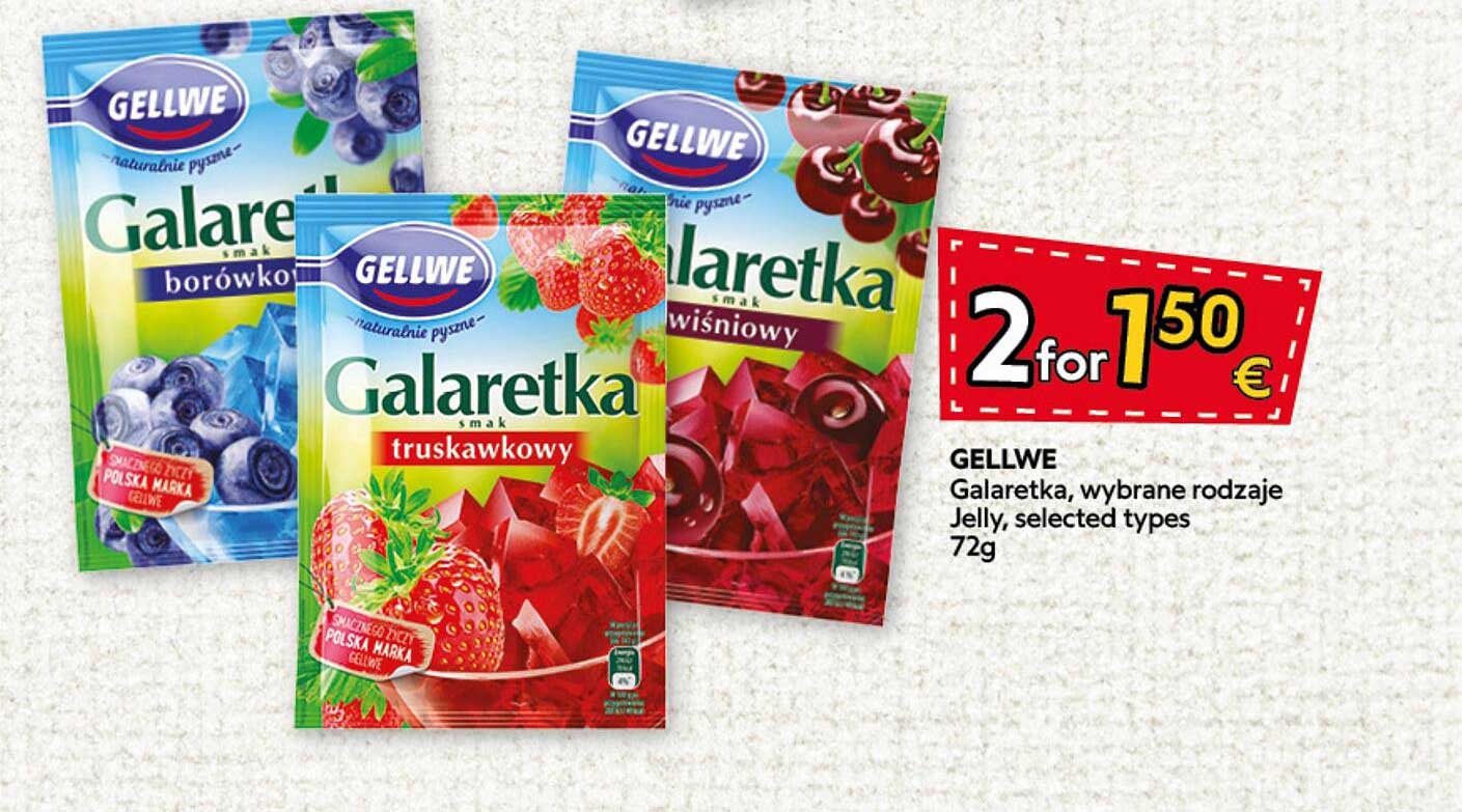 GELLWE Galaretka, wybrane rodzaje Jelly, selected types 72g 2 for 1,50 €