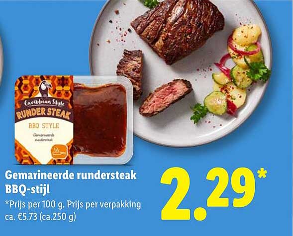 Gemarineerde rundersteak BBQ-stijl