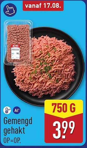 Gemengd gehakt 0P=OP.