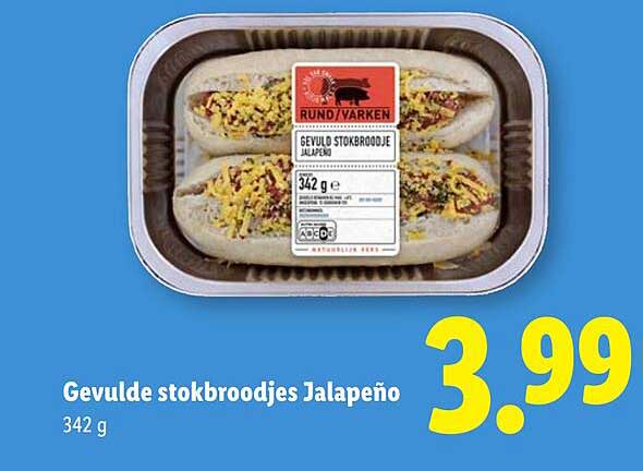 Gevulde stokbroodjes Jalapeño 342 g
