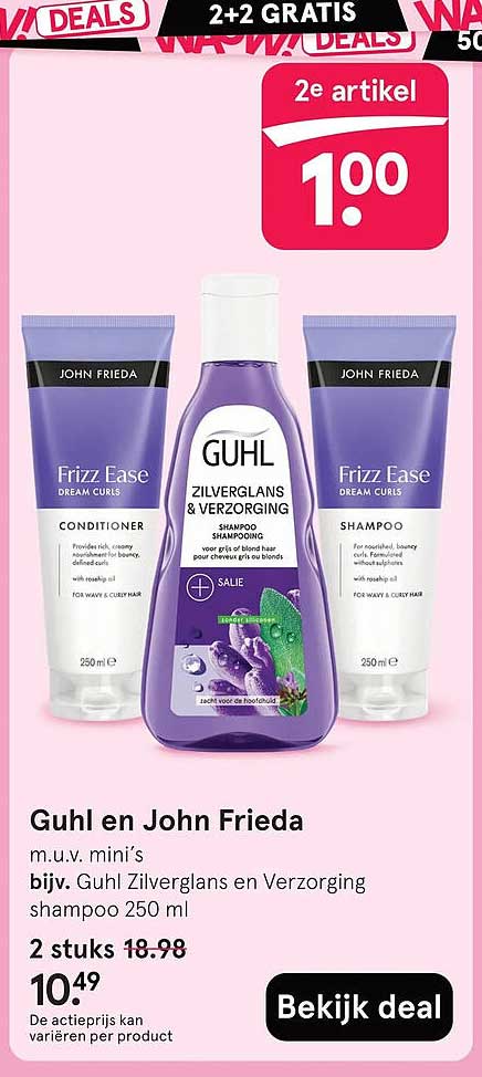Guhl en John Frieda 2+2 gratis