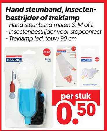Hand steunband, insectenbestrijder of treklamp