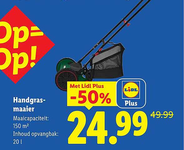 Handgrasmaaier Met Lidl Plus -50%