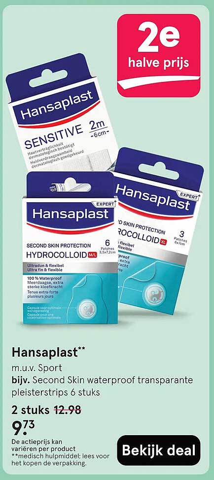 Hansaplast 2e halve prijs